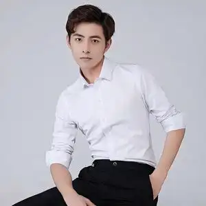 2件88】白色男士长袖衬衫韩版修身商务正装职业潮流帅气西装衬衣