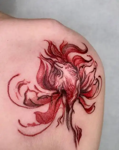 小狐狸纹身图片_手臂水彩纹身图案