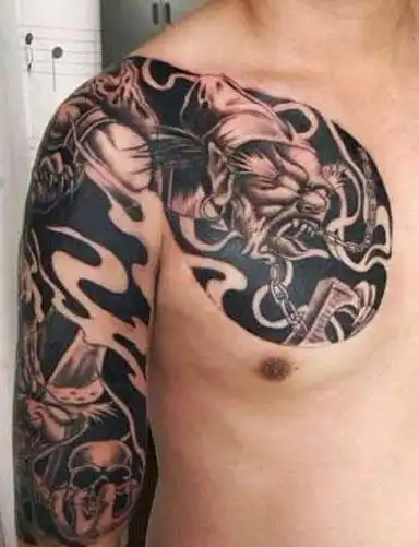 超级炫酷的黑白无常半甲刺青(2) - 纹身秀