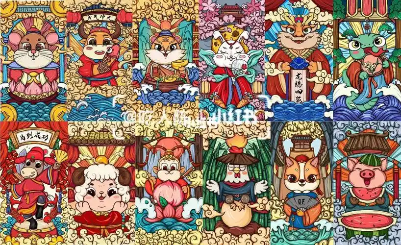 国潮十二生肖插画系列