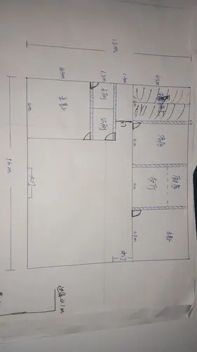 我这有一张房屋平面设计手绘图,求大神用cad帮忙画出来下,特别感谢_百