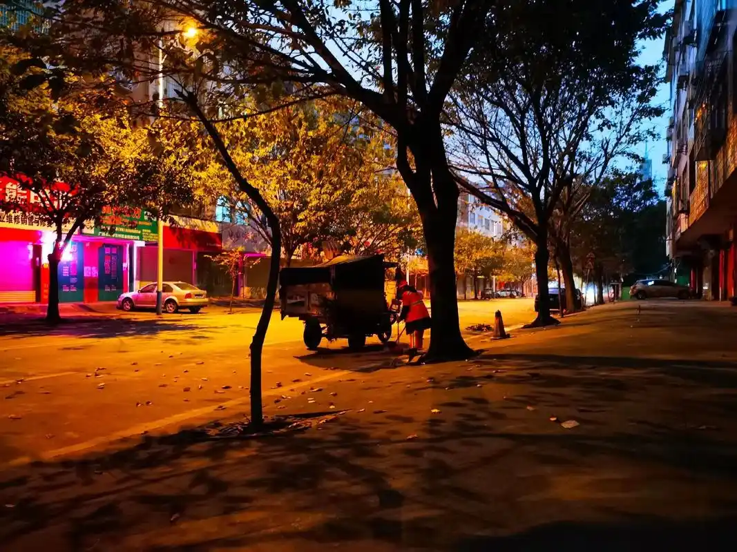 大年初二,傍晚6点35分.寒风在吹叶落不断 94 寂静街道 - 抖音