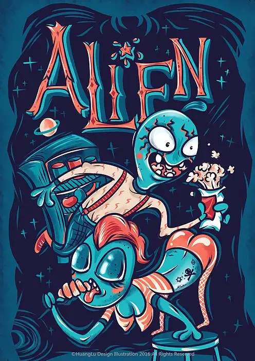 外星人吃东西|插画|商业插画|鹭野luyer - 原创作品 - 站酷 (zcool)