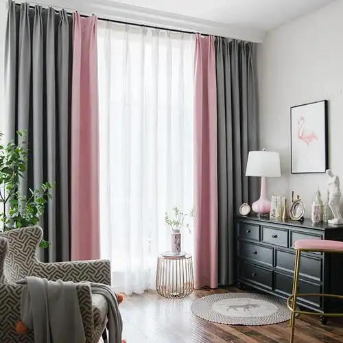 北欧风格窗帘遮光卧室ins 网红客厅2018新款 窗帘布成品简约现代