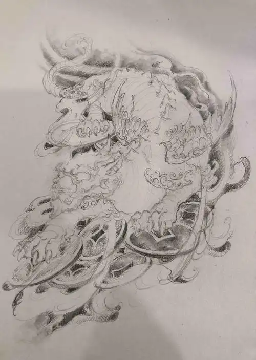 貔貅手稿设计上海由龙出品