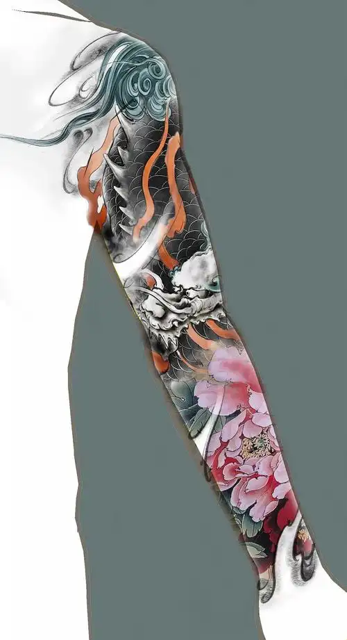 花臂麒麟纹身与什么题材搭配