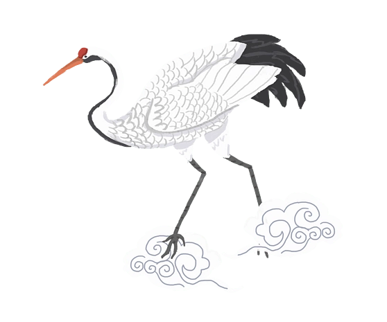 国潮系列手绘中国风仙鹤祥云pngpngpsd2000*2000国潮系列手绘国风展翅