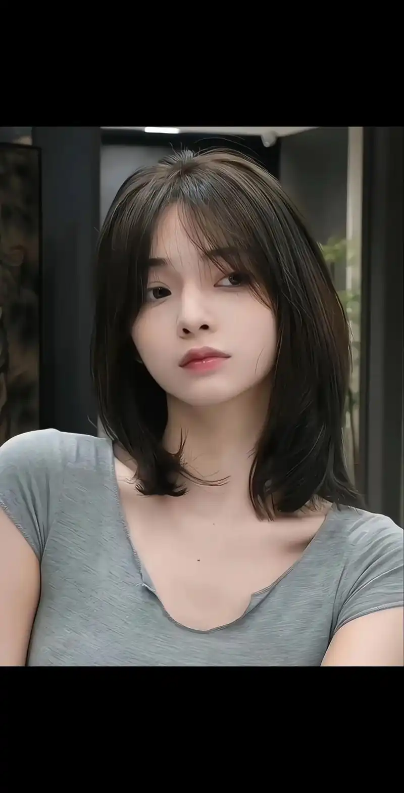 适合方圆脸女生都可以剪的齐肩层次锁骨短发.