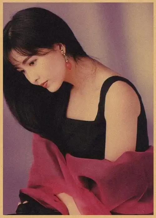 周慧敏写真海报香港女明星怀旧美女画报复古牛皮纸装饰墙画166