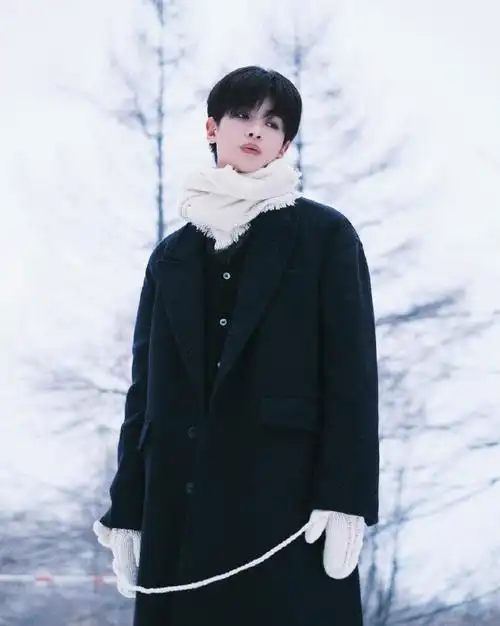 明星雪天氛围感大片#黄明昊下雪啦～出来滑雪吗下雪天的韩剧男主电影