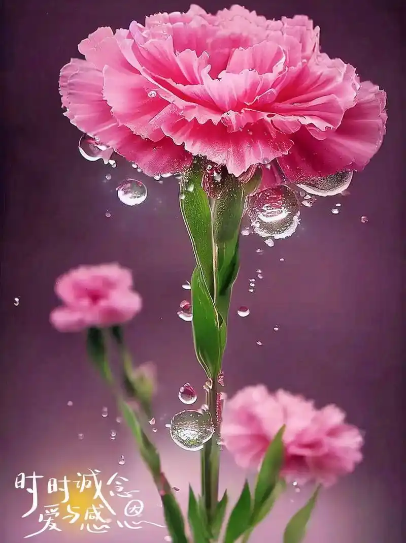 重瓣康乃馨,爱的传递使者.温馨的爱,它的每一片花瓣,都是母亲 - 抖音