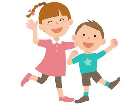 两个孩子,上半身