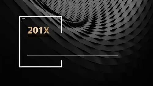 旋转图形背景的黑金商务ppt模板