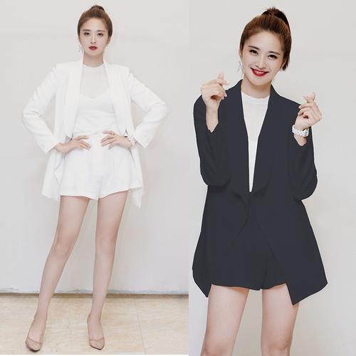 迪丽热巴明星同款春夏西装套装女纯色西服外套裙裤时尚显瘦职业装