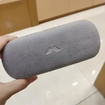 太阳镜盒子眼镜盒女 翻盖太阳镜墨镜盒三角折叠防压镜盒 陌森灰色盒