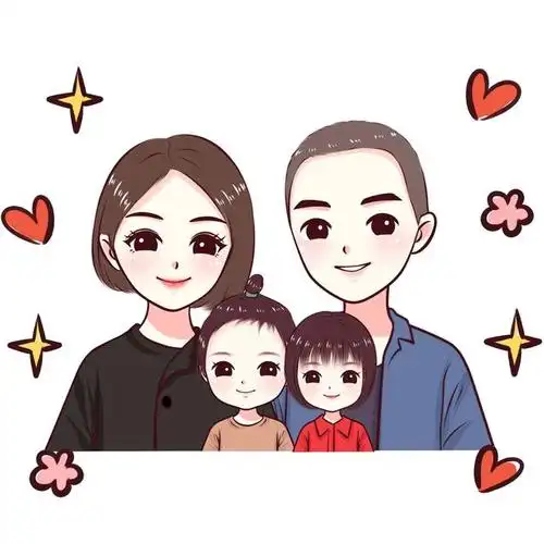 手绘头像,记录你的成长,传播家庭的幸福