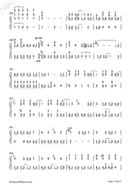 爱爱爱方大同双手简谱预览3