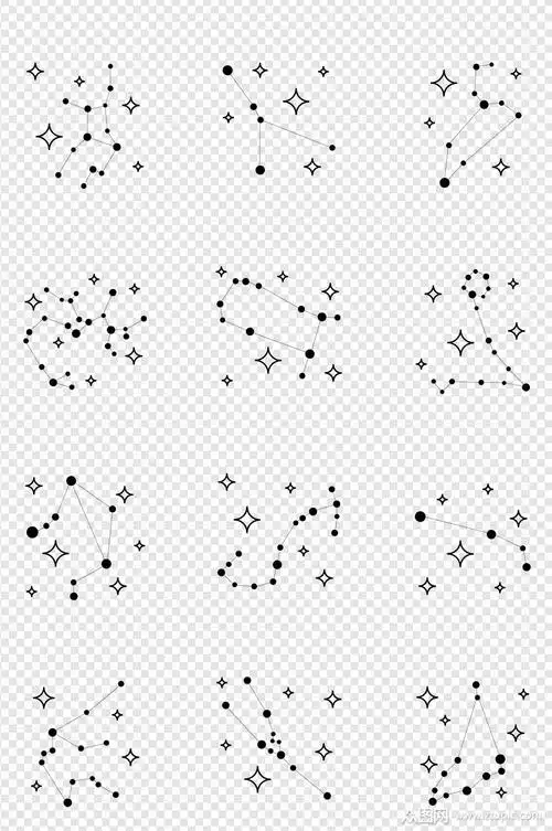 十二星座星图线条画