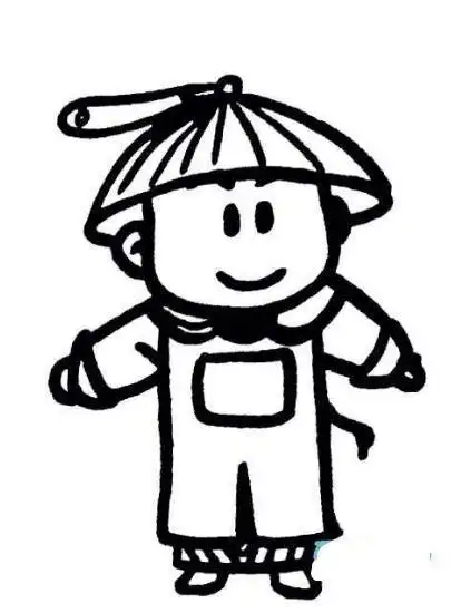 趣味人物简笔画欣赏-清朝小兵清军简笔画儿童古代士兵简笔画士兵简笔