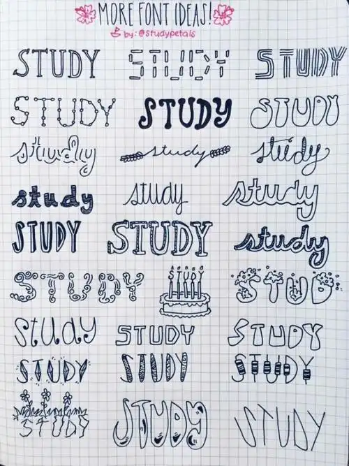 手帐简笔画素材手账字体