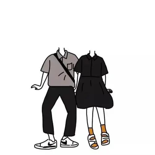 超火无头小人情侣头像在这里~_手机搜狐网