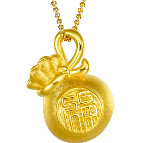 周六福珠宝520礼物黄金吊坠女款足金5d硬金福袋定价ae046952不含链约