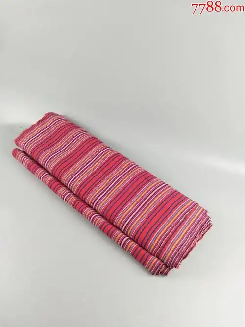 纯手工纺制老粗布红条