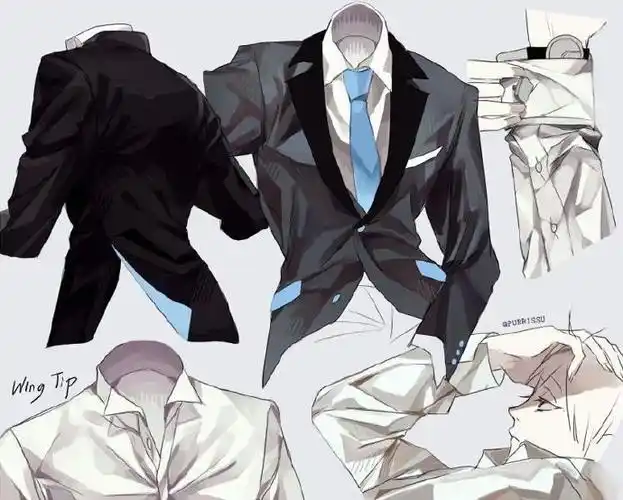 一组西装绘制参考动漫绘画中西装的绘制参考.