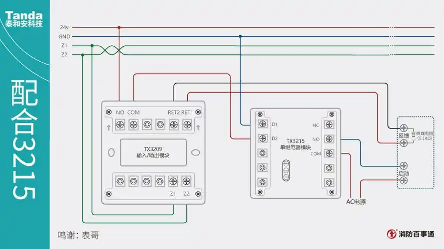 泰和安消防tx3209模块常见接线方式