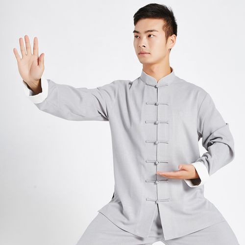 太极服男翻袖立领中国风太极拳服装女武术练功表演服套装春季劲武