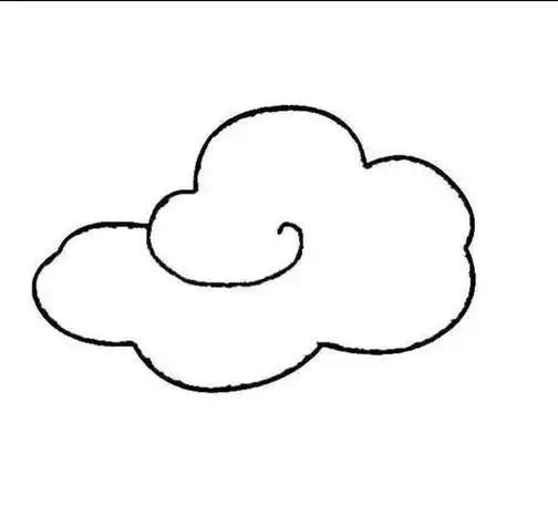 白云简笔画带颜色蓝天白云简笔画带颜色