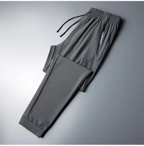 思辰梵 夏季冰丝长裤男运动速干裤宽松休闲裤s-7xl经编透气锦纶面料