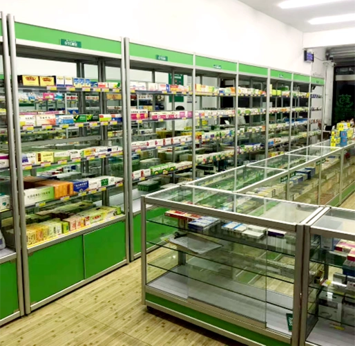 展柜药房货架西药柜台药品展示柜药店玻璃展柜拆装升降中岛柜医药货柜