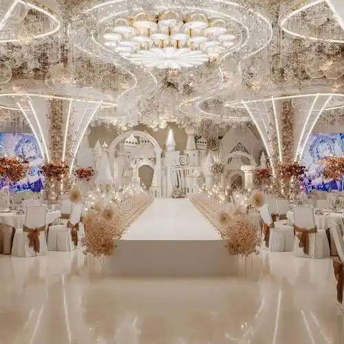 婚礼堂设计的璀璨演绎:四种常见主题风格_装饰_新人_水晶