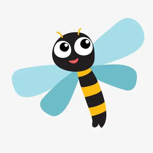 卡通可爱微笑的蜻蜓