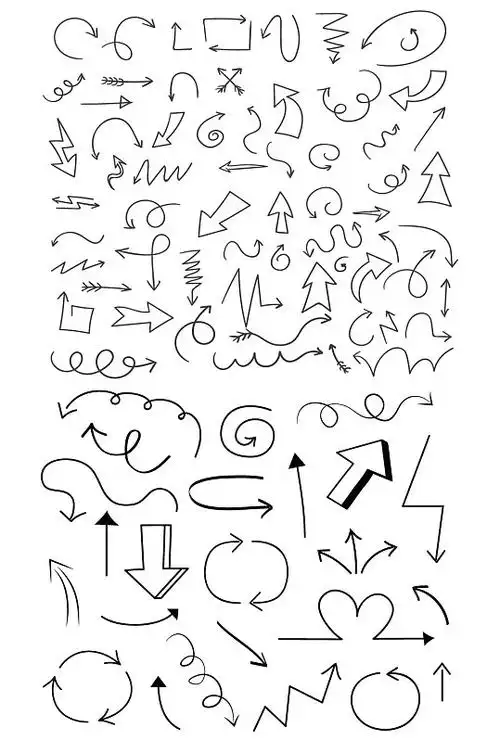 线形箭头标志图案-众图网