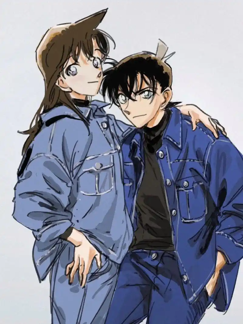 情侣装的正确打开方式 画师见图二 #名侦探柯南# #新兰