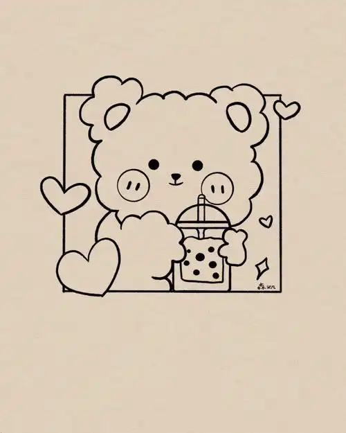 喝一杯珍珠奶茶吗简笔画附过程