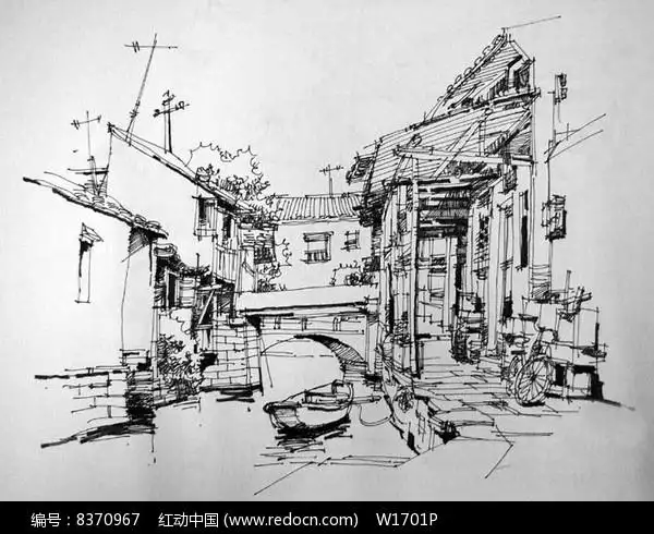 江南水乡风景速写