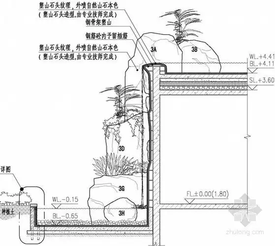 假山瀑布施工图设计方案(独家原创)