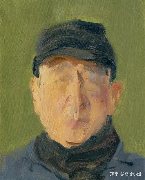 童雁汝南看似带有表现意味的油画肖像,实际借用的是中国传统山水画