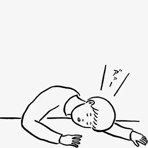 手绘黑色线条简笔画睡觉的人儿