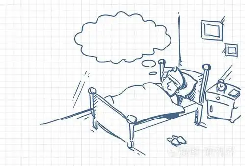 素描人睡梦在床上涂鸦的平方背景插画-正版商用图片07j8hu-摄图新视界