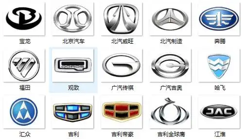 下面的列出车标的汽车公司名字,排名不分先后,第一个车标有谁见过的?
