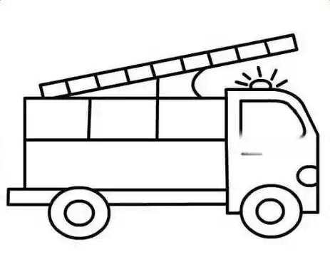 消防车简笔画 消防车简笔画图片大全