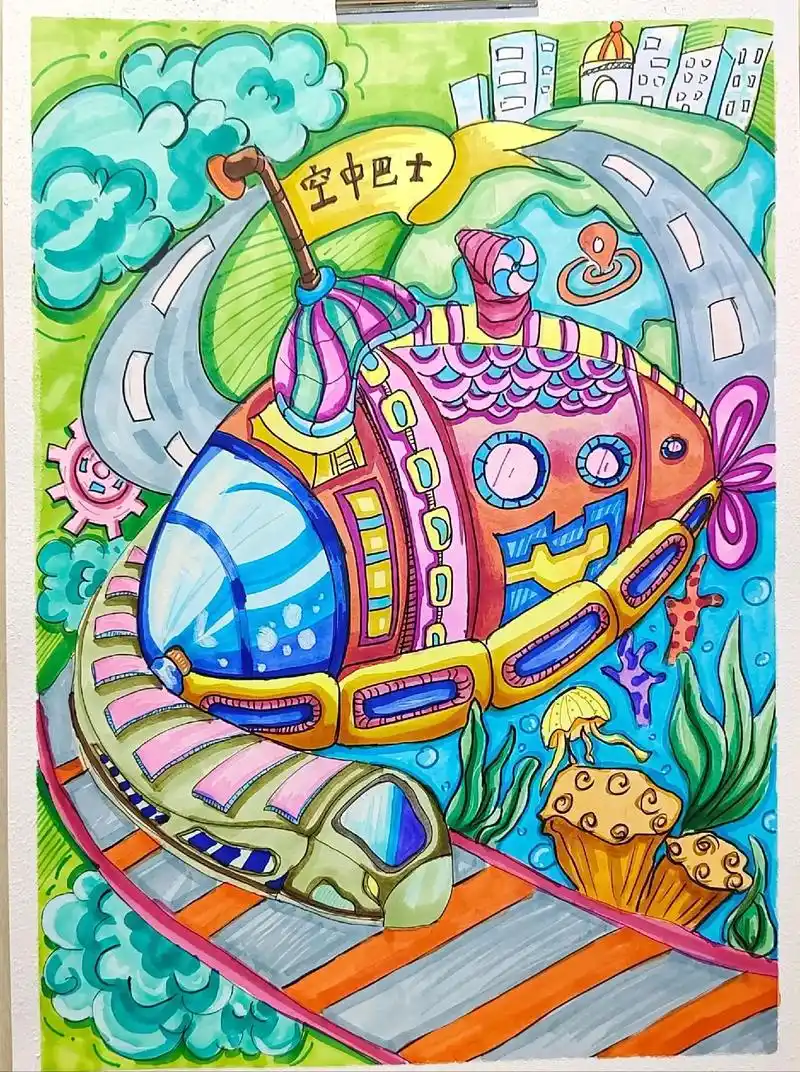 科幻画比赛科技画科幻画创意说明.