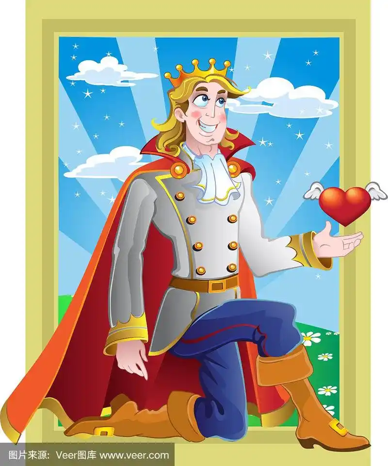 在童话世界里,白马王子向公主求婚