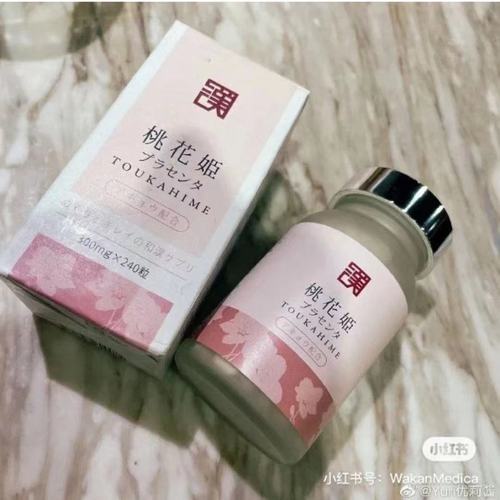 日本wakan和汉医药 桃花姬胎盘素胶原肌龄养肤片弹性肌肤