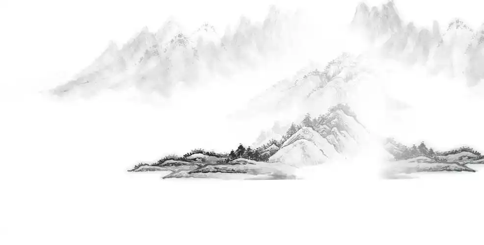 画水墨风背景黑白中国风山水水墨画素材铅笔山水画黑白水墨山水画图片