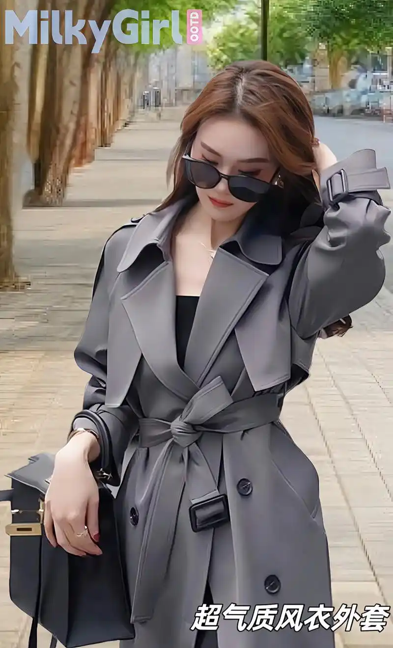 我的新品高档风衣女中长款来啦!2024春秋装必备时尚单品!这 - 抖音